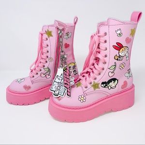 Dolls Kill x Powerpuff Girls Always Sugar & Spice Combat Boots
